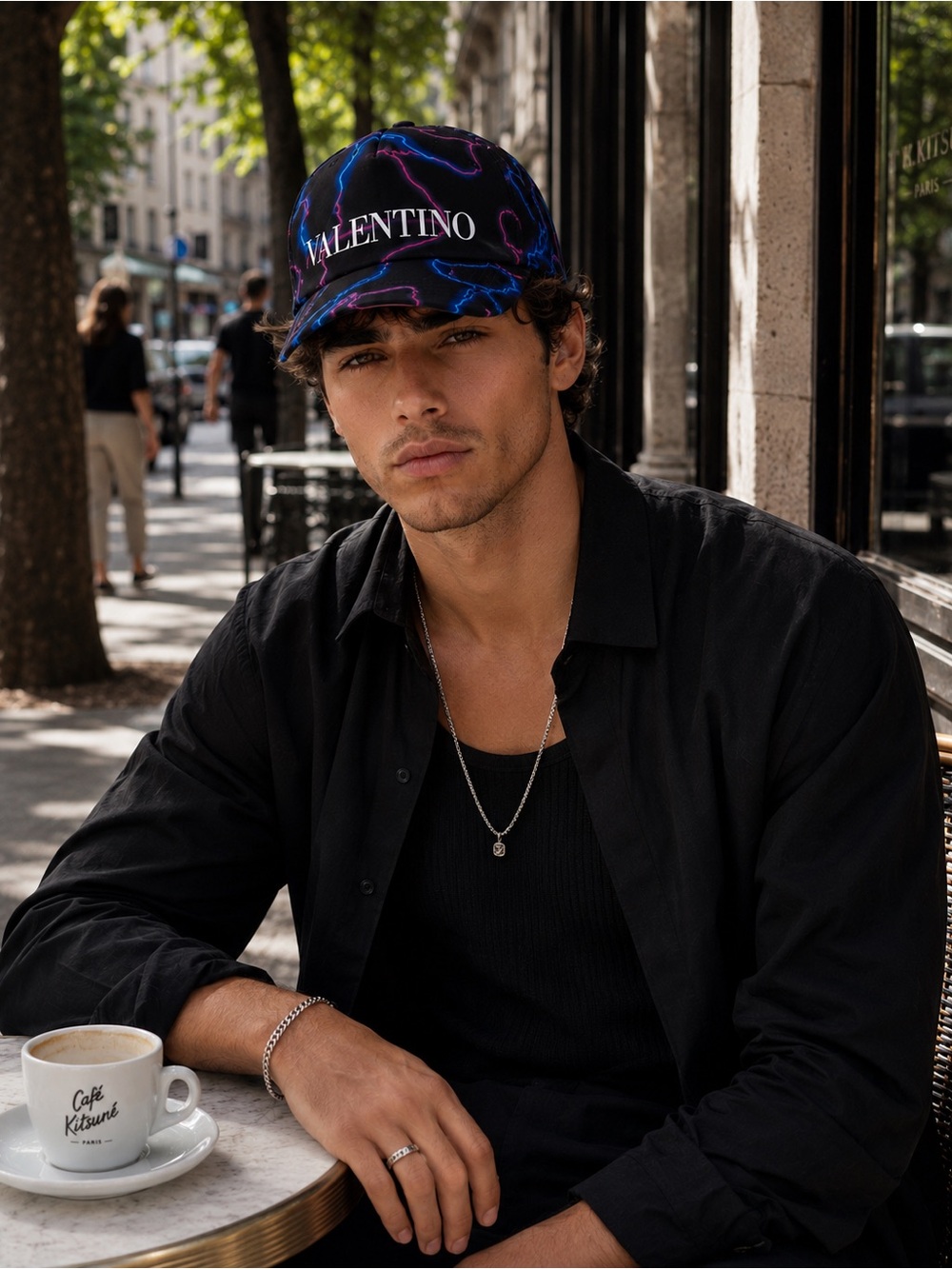 Valentino Garavani Neon Camou Unisex Baseball Cap Hat Size 58 Made in Italy